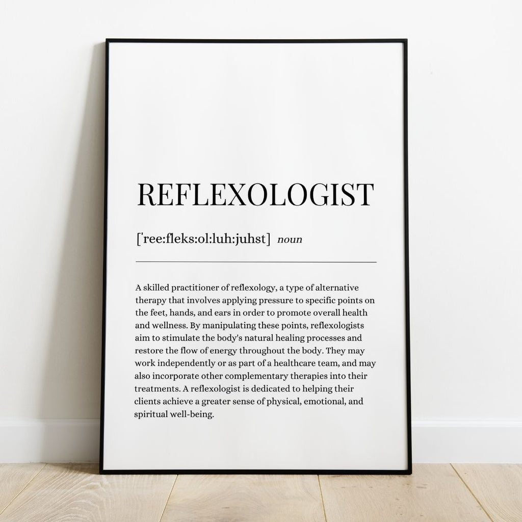 REFLEXOLOGIST Definition Printable Wall Art