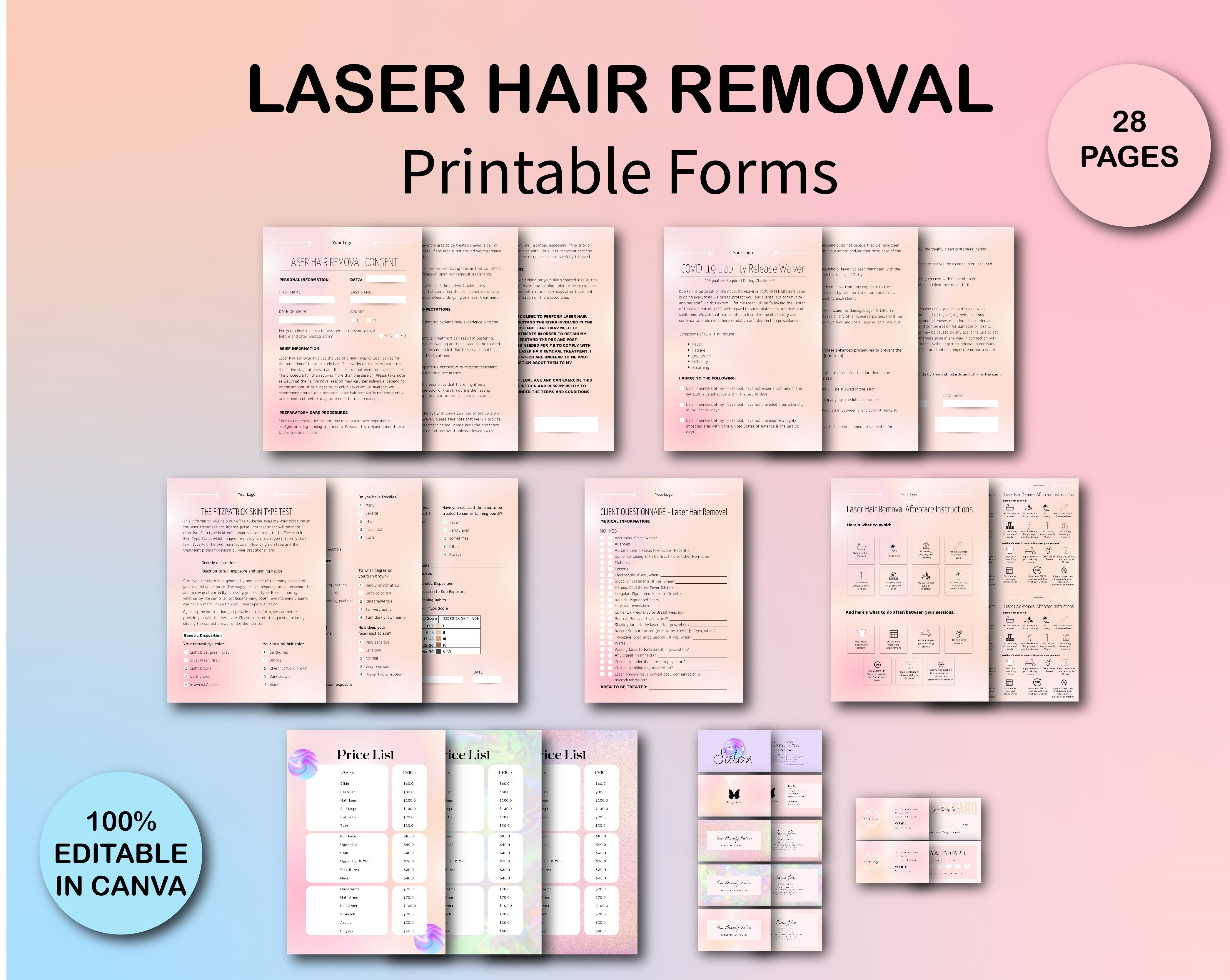 LASER HAIR REMOVAL Forms ESTHETICIANSPACE