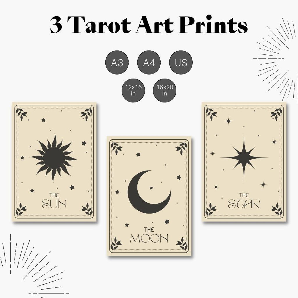 3 TAROT Printable Wall Art