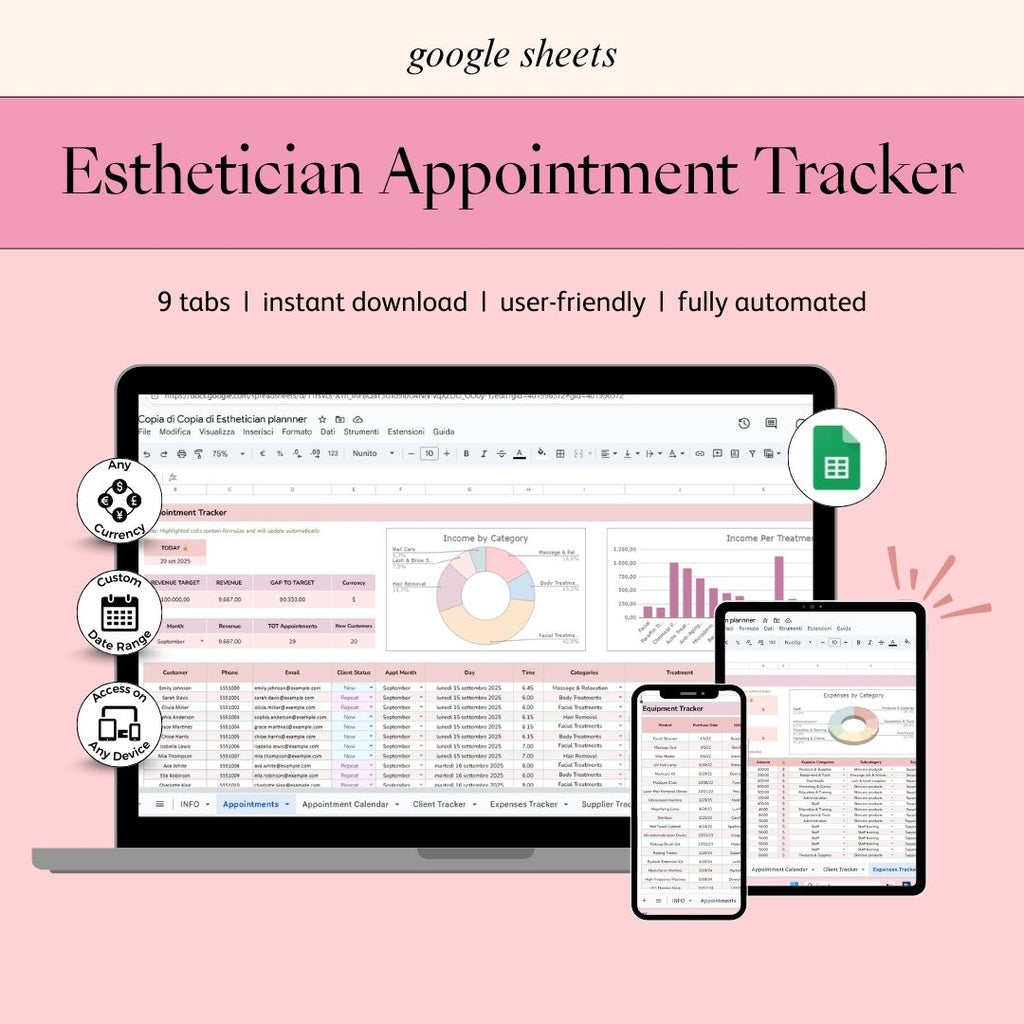 Esthetician Appointment Tracker
