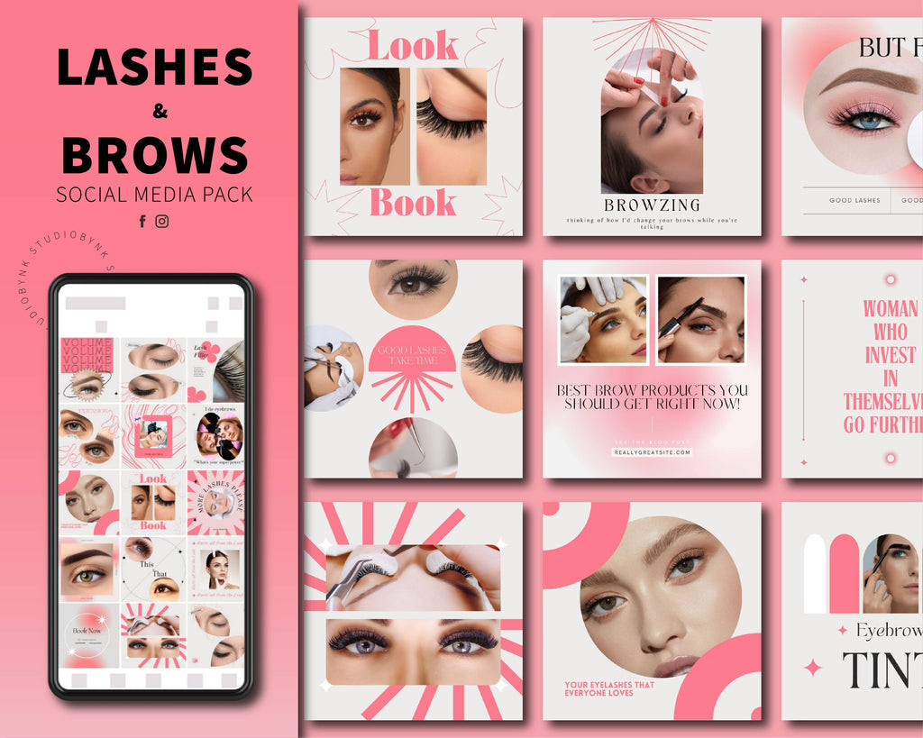 LASHES & BROWS PACK Pink